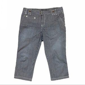 LRL Capri Length Nautical Striped Jeans